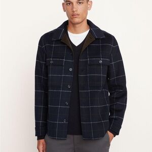 Vince Dark Plaid Shirt Jacket, New Without Tags. Size Large.